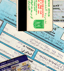 Photo montage of permits and magnetic ID cards