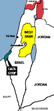Map of West Bank and Gaza
