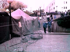 Photo: Simulation of Israeli prison tents