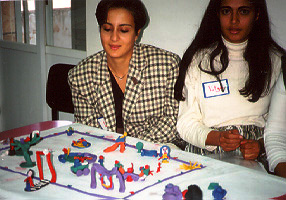 Photo:  Participants from CED's Upgrading Counseling Skills Program experimenting with Art Therapy techniques