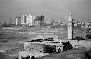 Old Yaffa (Jaffa) with "Tel Aviv" highrise buildings in the background