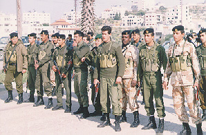 Photo: Palestinian police waiting for the students