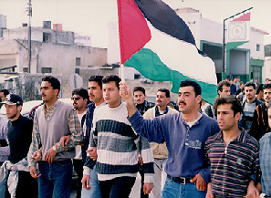 Photo: Students set off on the demonstration.