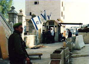Photo: Israeli soldier in Jewish Quarter of Hebron