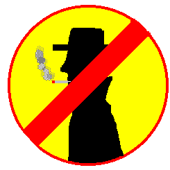  Cartoon: No spies road sign