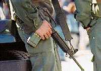 Photo: Israeli soldier's M-16 rifle on the streets of Ramallah