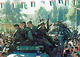 Photo: Palestinian Police parade during December 1995 redeployment from Ramallah