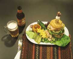 Hamburger with Taybeh Beer