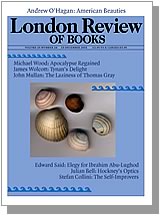 LRB cover artwork: Seashells on blue