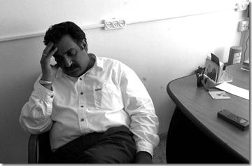 Azmi Bishara in his office.