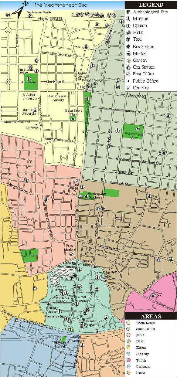 Gaza Tourist Map