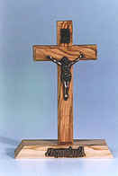 Based Olivewood Roman Catholic Crucifix