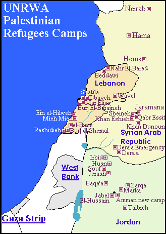 UNRWA Palestinian Camps in the Arab Countries