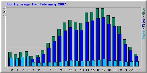 Hourly usage for February 2007