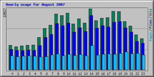 Hourly usage for August 2007